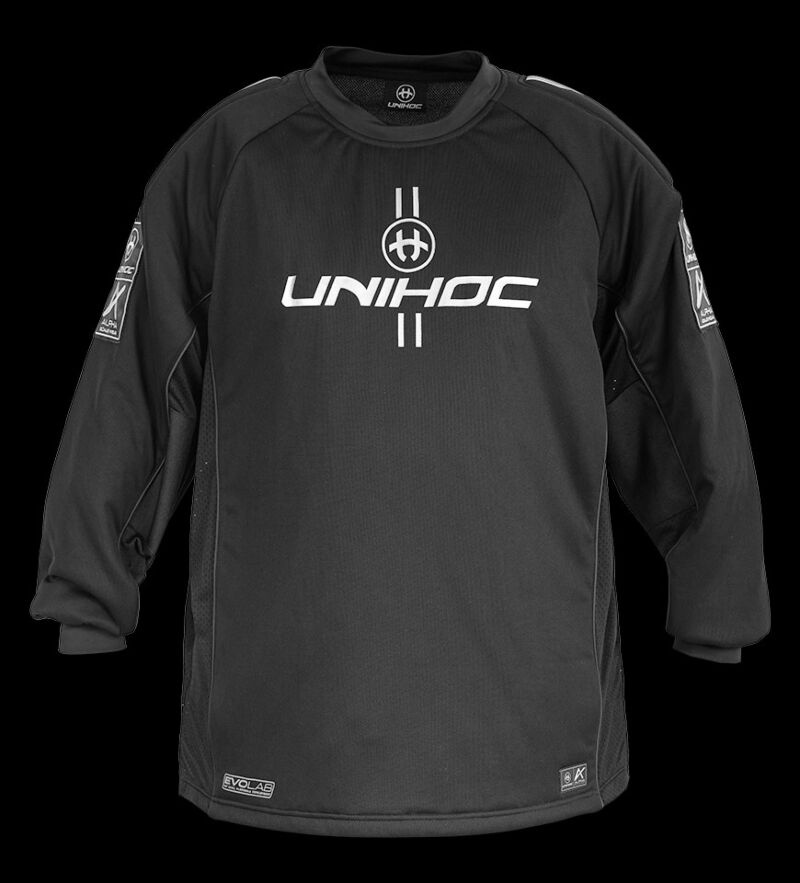 unihoc Goalietop ALPHA Evolab black/silver